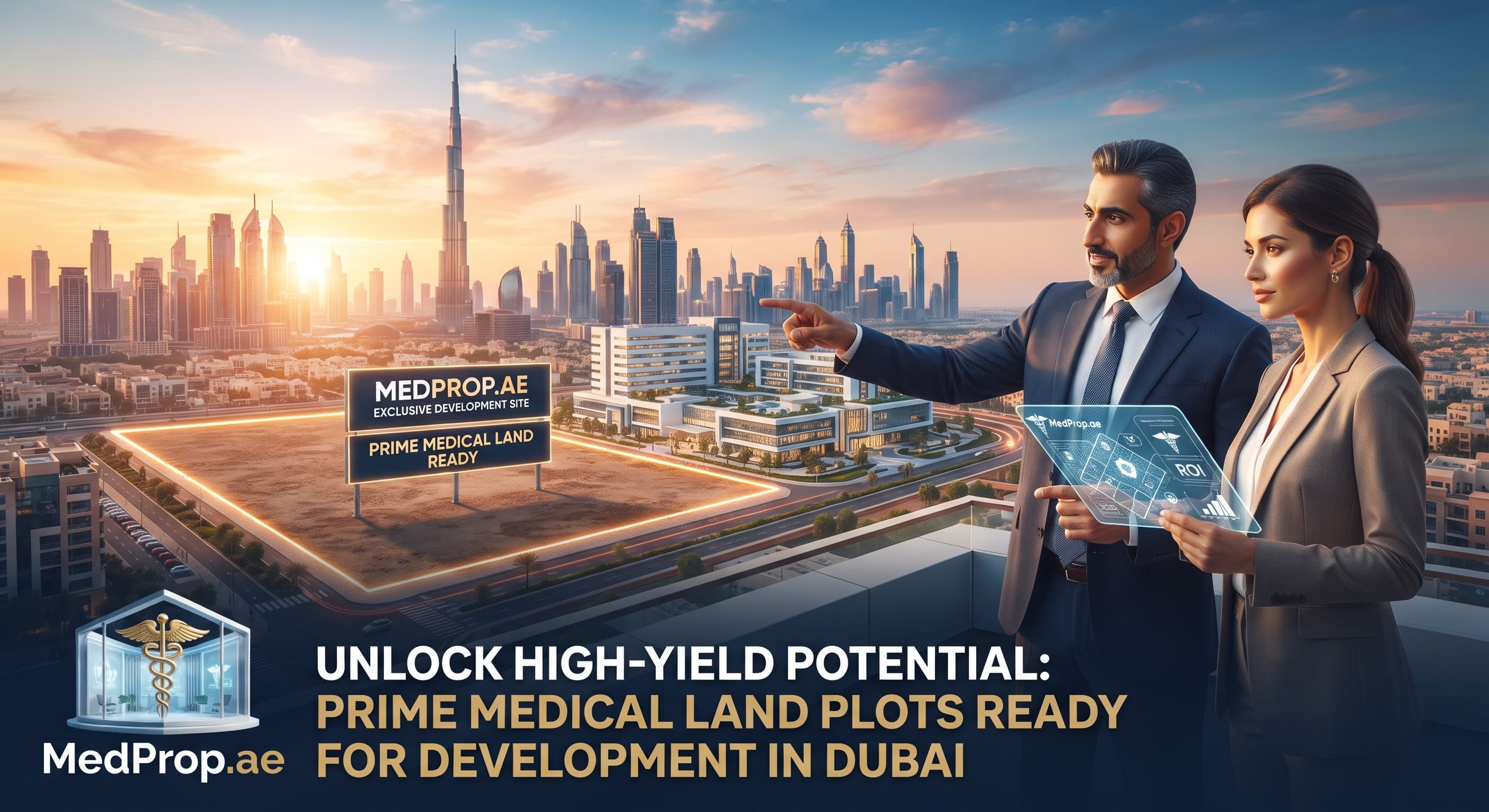 Unlock High-Yield Potential: Prime Medical Land Plots Ready for Development in Dubai main view